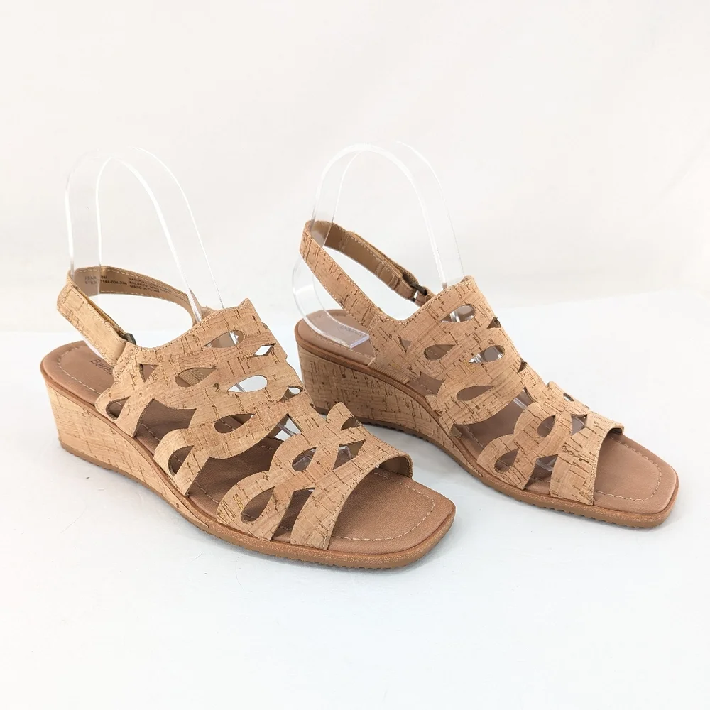 BareTraps Pearl Wedge Sandals Natural Cork Size 8 - Picture 3 of 9